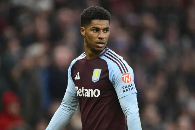 Marcus Rashford in an Aston Villa kit