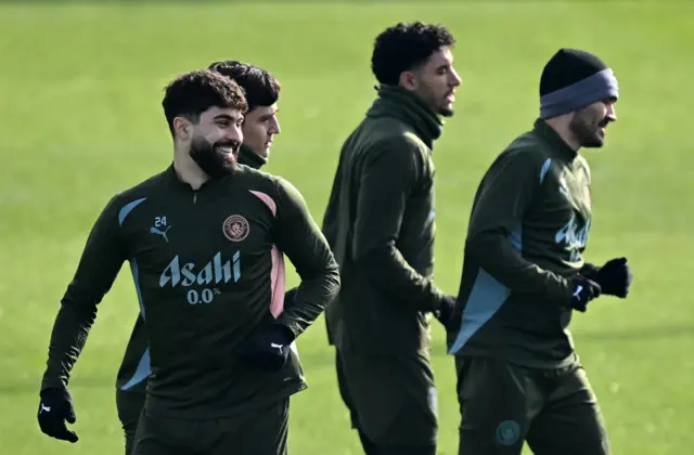 Manchester City's players in training