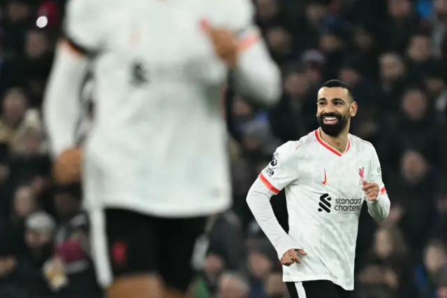 Mohamed Salah celebrates