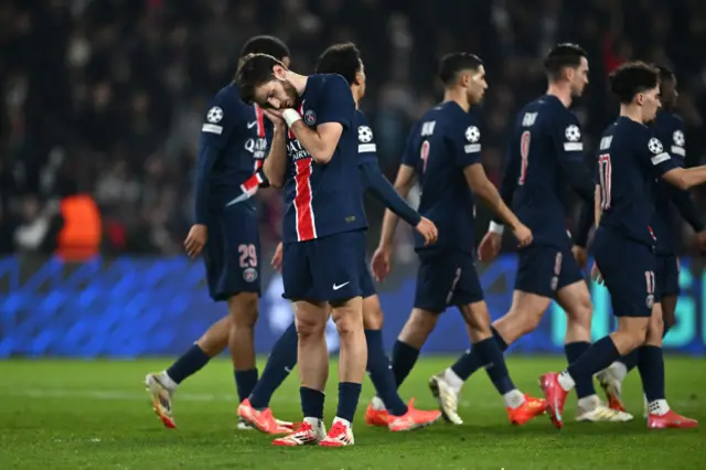 Khvicha Kvaratskhelia of Paris Saint-Germain celebrates