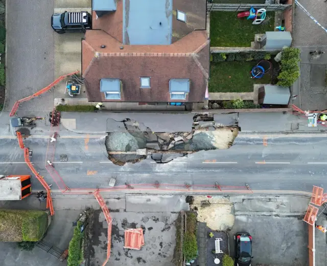 A view of the sinkhole from above