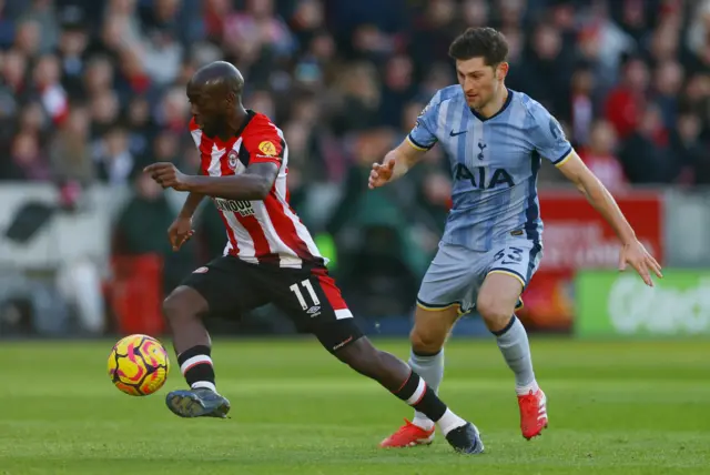 Brentford's Yoane Wissa in action