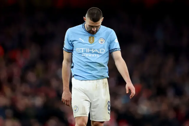 Mateo Kovacic of Manchester City looks dejected