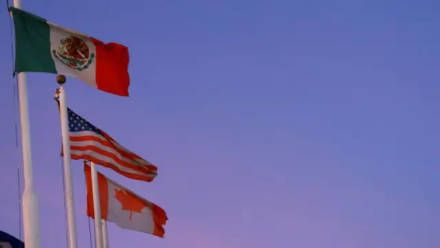 Mexican, US and Canadian flags