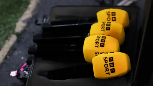 Four BBC Sport microphones