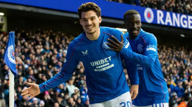 Rangers' Ianis Hagi and Mohamed Diomande