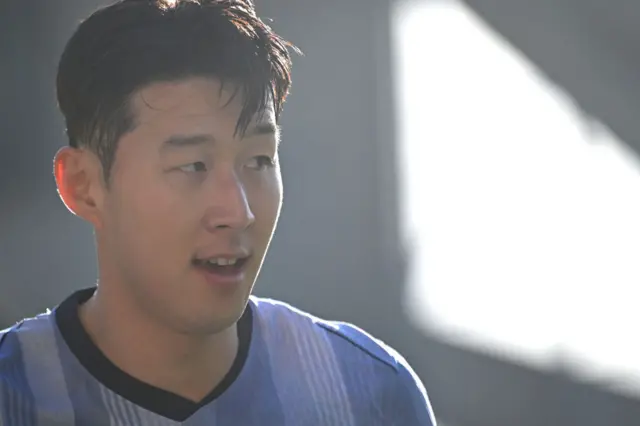 Tottenham Hotspur's South Korean striker #07 Son Heung-Min looks on