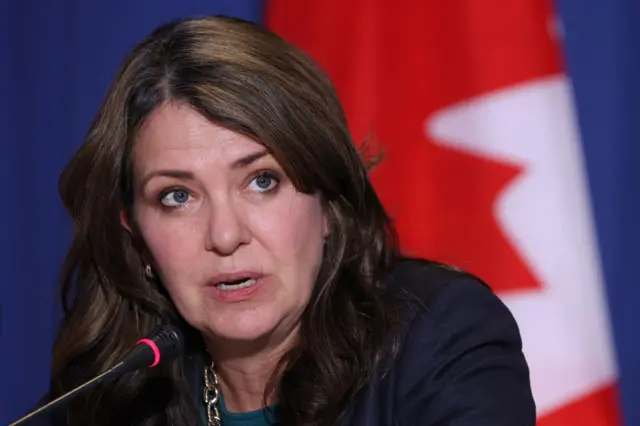 Danielle Smith, Alberta's premier, during the 2024 Fall Meeting of Canada's Premiers in Mississauga, Ontario, Canada, on Monday, Dec. 16, 2024.