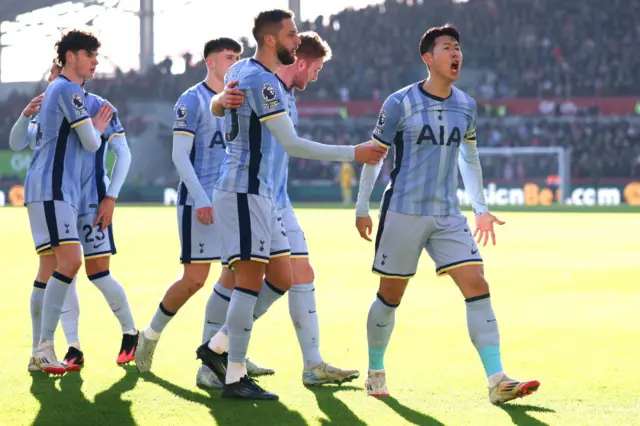Son Heung-Min of Tottenham Hotspur celebrates