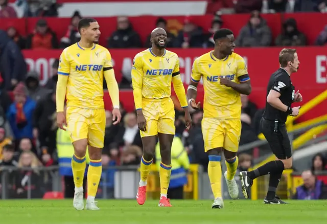 Crystal Palace's Jean-Philippe Mateta (centre) celebrates scoring their side's second goal of the game