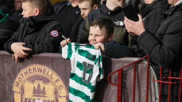 A young Celtic fan at Fir Park