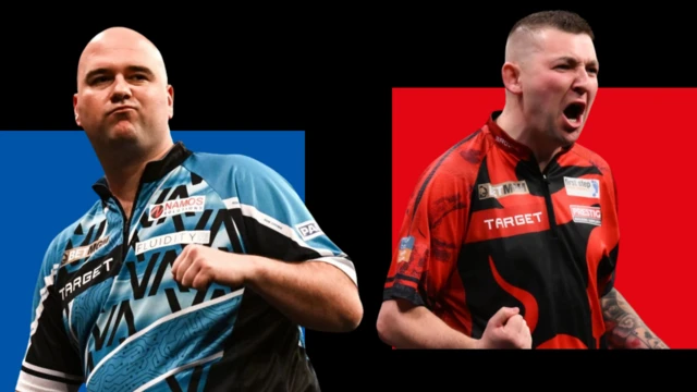 A graphic showing Rob Cross and Nathan Aspinall