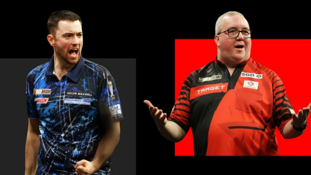 A graphic showing Luke Humphries and Stephen Bunting