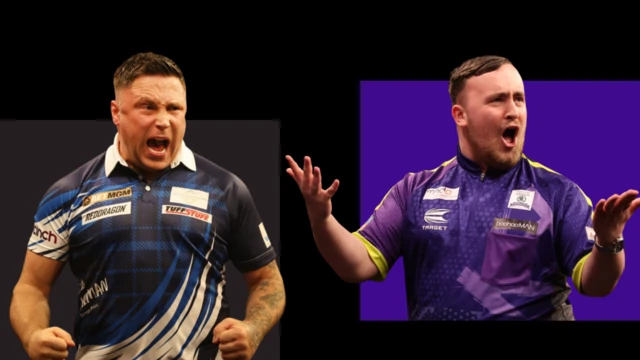 A graphic showing Gerwyn Price and Luke Littler