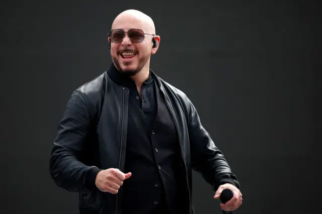 Pitbull performing
