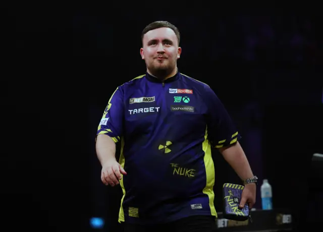 Luke Littler during week two of Premier League Darts in Glasgow