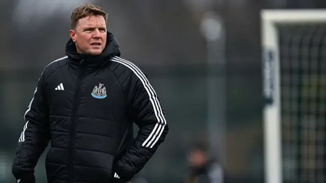 Newcastle United Head Coach Eddie Howe during the Newcastle United Training Session