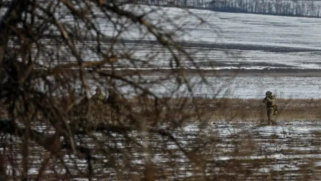 Ukrainian service members of the 68th Jaeger Brigade named after Oleksa Dovbush attend military exercises at a training ground, amid Russia's attack on Ukraine