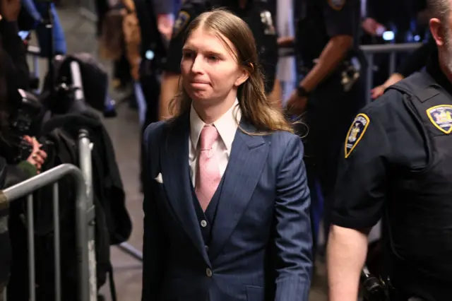 Activist Chelsea Manning arrives for the Luigi Manigione hearing at Manhattan Criminal Court on February 21, 2025 in New York City