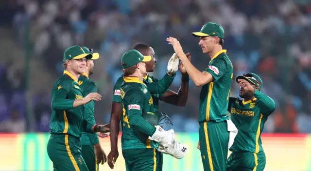 South Africa's players celebrate