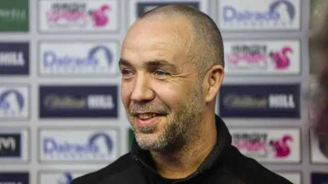 Greenock Morton Manager Dougie Imrie during a William Hill Championship match between Greenock Morton and Falkirk at Cappielow Park, on February 21, 2025, in Greenock, Scotland. (Photo by Mark Scates / SNS Group)