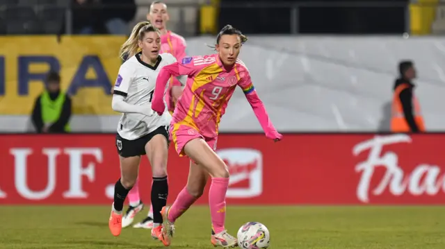 Caroline Weir playing for Scotland against Austria