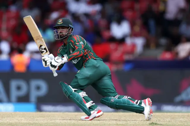 Litton Das of Bangladesh works a ball to leg