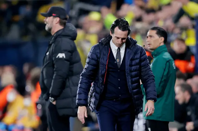 2021-22 coach Unai Emery of Villarreal disappointed after semi-final loss to Liverpool