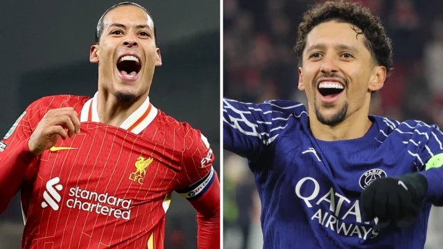 Virgil van Dijk and Marquinhos pictured - collated image