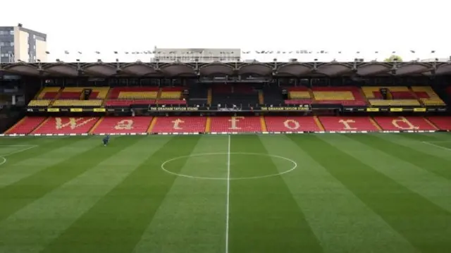 Pitch at Vicarage Road, Watford.