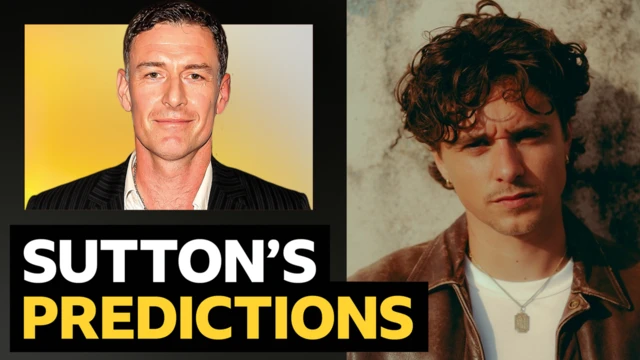 Sutton's Predictions graphic, Sutton pictured alongside Bradley Simpson