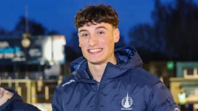 Falkirk's Barney Stewart arrives before a William Hill Championship match between Greenock Morton and Falkirk at Cappielow Park, on February 21, 2025, in Greenock, Scotland. (Photo by Mark Scates / SNS Group)