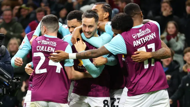 Burnley celebrate scoring