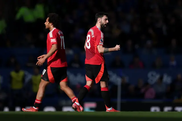 Bruno Fernandes of Manchester United celebrates