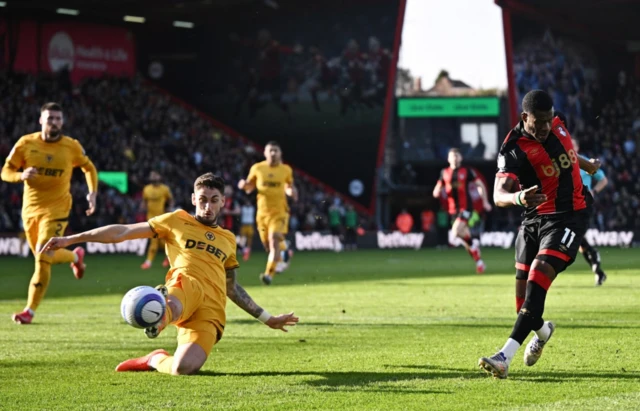 AFC Bournemouth's Dango Ouattara shoots at goal