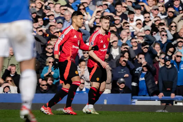 Casemiro and Matthijs de Ligt of Manchester United in action