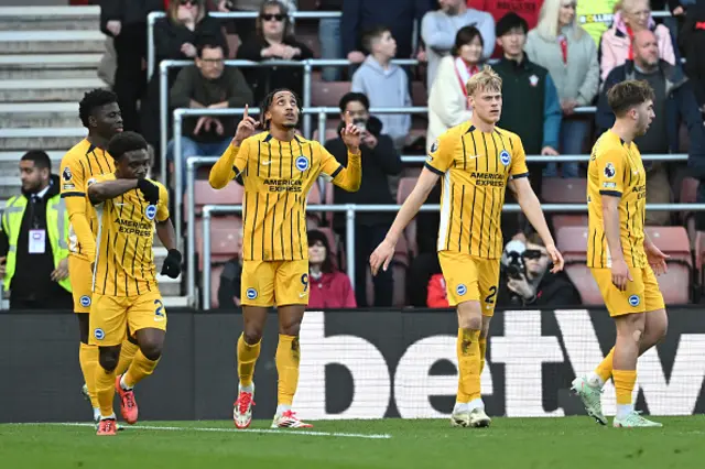 Joao Pedro of Brighton & Hove Albion celebrate