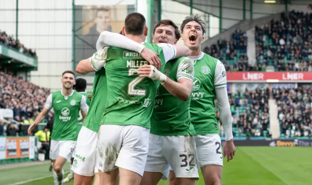 Josh Campbell scored twice for Hibs in the first half