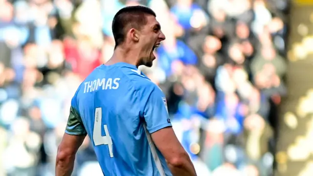 Bobby Thomas celebrates scoring