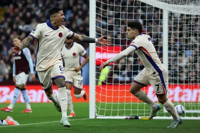 Enzo Fernandez of Chelsea celebrates