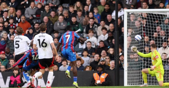 Crystal Palace's Jean-Philippe Mateta scores their second goal