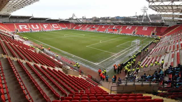 Rotherham's New York Stadium before kick-off against Barnsley