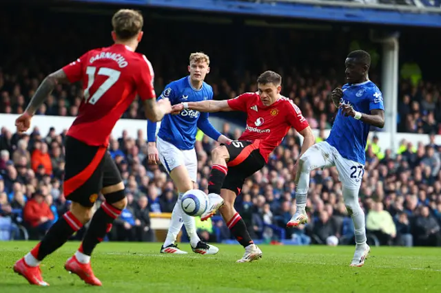 Manuel Ugarte of Manchester United scores his side's second goal