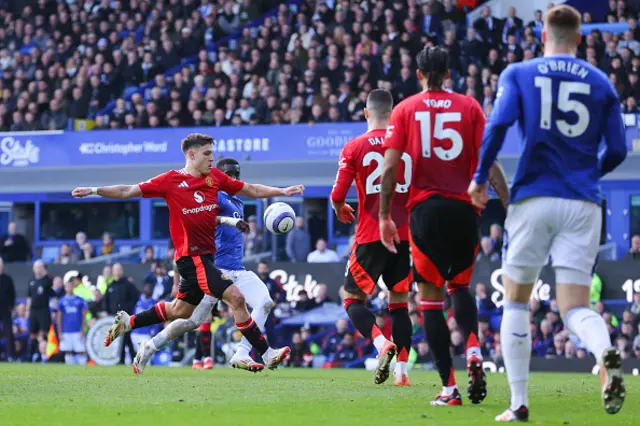 Manuel Ugarte of Manchester United scores