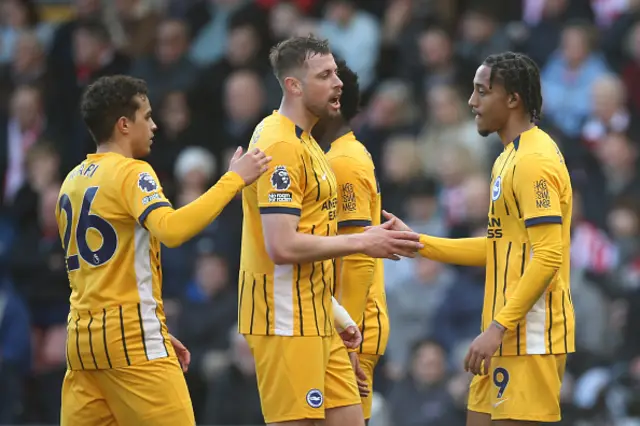 Joao Pedro of Brighton & Hove Albion celebrates