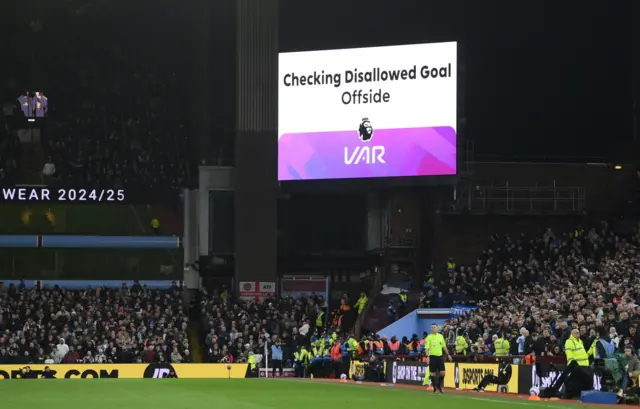 VAR screen showing decision check