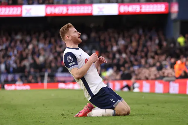 Dejan Kulusevski of Tottenham Hotspur celebrates