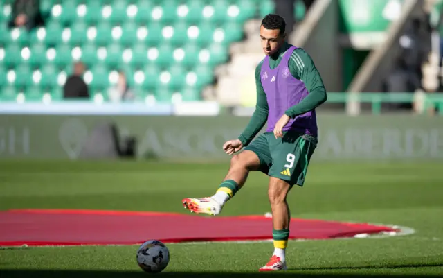 Adam Idah leads the Celtic attack today