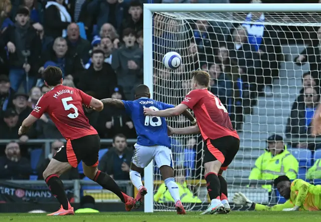 Matthijs de Ligt fouls Everton's English defender #18 Ashley Young to concede a penalty