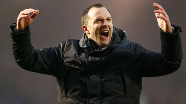 Birmingham City boss Chris Davies celebrates after beating Charlton